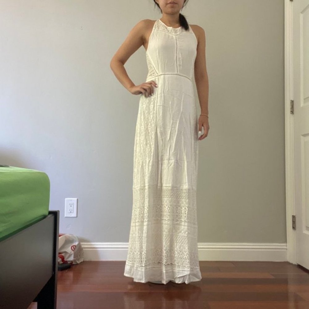 Superdry Vintage Lace White Maxi Dress